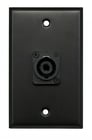 Whirlwind WP1B/1NL4 Single Gang Wallplate with NL4 Connector, Black