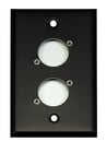 Whirlwind WP1B/2H  Single Gang Wallplate with 2 XLR Punches, Black 