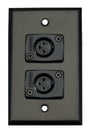 Single Gang Wallplate with 2 XLRF Connectors, Black