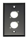 Whirlwind WP1B/2NDH  Single Gang Wallplate Punched for 2 Neutrik XLRs, Black