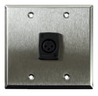 Whirlwind WP2/1FW Dual Gang Wallplate with 1 XLRF Connector, Silver