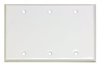 Whirlwind WP3/AC1  3 Gang Wallplate Punched for 1 Edison Duplex Connector, Silv 