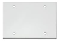 Whirlwind WPX3WH/0H  .125" 3 Gang Blank Wallplate, Semi-gloss White 