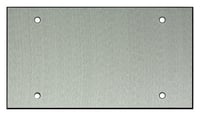 Whirlwind WPX4/0H  .125" 4 Gang Blank Wallplate, Clear Anodized Aluminum 