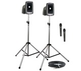 Anchor MegaVox 2 Deluxe Package 2 MEGA2-U2 and MEGA-COMP Speakers, SC-50 Cable, 2x SS-550 Stands and 2x Wireless Mic