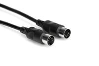 Hosa MID-301BK 1' 5-pin DIN to 5-pin DIN MIDI Cable, Black