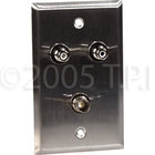 1 Gang Plate 2RCA/1BNC Barrel