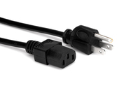 1.5' IEC C13 to NEMA 5-15P Power Cord, 18 AWG