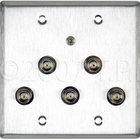 Wall Plate w/5 BNC,1 3.5mm TRS