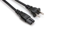 8' IEC C7 Polarized to NEMA 5-15P Power Cord, 18 AWG