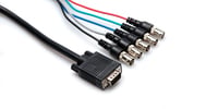 3' DE15 to Five BNC-F VGA Breakout Cable