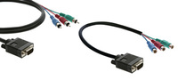 Molded 15-pin HD to 3 RCA (Male-Male) (3')