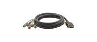 Molded 15-pin HD to 5 BNC (Male-Male) Breakout Cable (10')