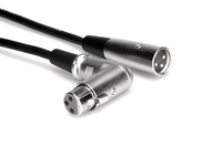 15' Right-Angle XLR3F to Straight XLR3M Cable