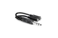 Hosa YMP-234 6" 1/4" TRS to Dual 3.5mm TRSF Headphone Splitter Cable