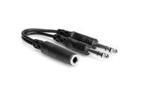 Hosa YPP-308 6" 1/4" TRSF to Dual 1/4" TRS Audio Y-Cable