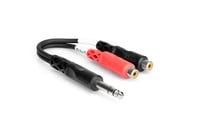 6" 1/4" TRS to Dual RCA-F Audio Y-Cable