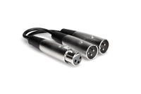 Hosa YXM-121 6" XLRF to Dual XLRM Microphone Y-Cable