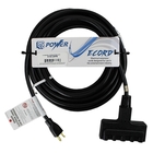 50' Extension Cord with 14AWG, 3C and 3-Outlet Power Block