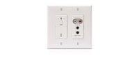 Attero Tech UND6IO-BT 4x2 Dual Gang Wall Plate Dante/AES67 Wht and Black Face