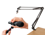 Gator GAT-DESKTOP-STAND-K Broadcast Mic Boom Arm & Mic Clip Quick Release Adapter Bundle