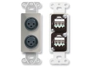 RDL DS-XLR2F Dual XLR 3-pin Female Jacks on D Plate, Terminal Block Connections, Stainless Steel