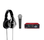 Shure Focusrite Home Recording Bundle Scarlett Solo Interface, SM58 Mic, 25ft XLR Cable and SRH240A Headphones