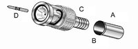 RG6 Non-Plenum 75 Ohm BNC Crimp, 3 Pieces