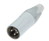 Neutrik NC3MXX-WT  XX-Series 3-Pin XLR-M Cable Connector, White/Silver 