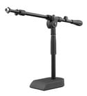 Short Mic Tripod Stand with Boom Arm and Weighted Base for Kick Drum Mic