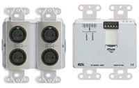 RDL DDS-RN40 Wall-Mounted Dante Interface, 4 XLR in, 2 Terminal Block Out, Stainless Steel