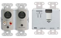 RDL DDS-RN31 Wall-Mounted Dante Interface, 2 XLR In, 2 RCA In, 1/8 In, 1/8 Out, 2 Out, Stainless Steel