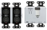 RDL DDB-RN40C Wall-Mounted Dante Interface, 4 XLR In, 2 Out, Custom Label, Black