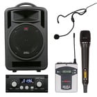 Galaxy Audio Traveler 10 TVHH-HS-U3BK 10" Portable PA System with Wireless Handheld and Headset Microphones