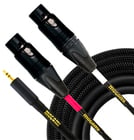 Mogami GOLD-3.5-2-XLRF-10  Gold 3.5mm TRS to Dual XLRF Audio Cable, 10 ft 