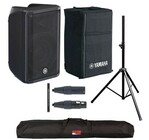 Yamaha DBR12 Bundle Powered Speaker Bundle with Cover, Stand, Stand Bag and XLR Cable