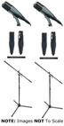 Sennheiser MD 421-II DUO-K Two (2) Cardioid Recording Microphones with Boom Stands and Cables