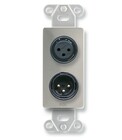RDL DS-XLR2 XLR 3-pin Female and 3-pin Male on D Plate, Terminal Block, Stainless Steel