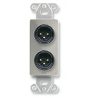 RDL DS-XLR2M Dual XLR 3-pin Male Jacks on D Plate, Terminal Block, Stainless Steel