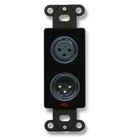 XLR 3-pin Female and 3-pin Male on D Plate, Terminal Block, Black