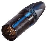 6-pin XLRM Cable Connector, Black with Gold Contacts