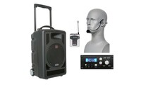 Galaxy Audio TV8-0010S000G  8" Rechargeable Portable PA System 120W, Wireless Headset 