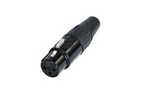 REAN RC3F-BAG  3 Pole XLR Female Cable Connector, Black / Silver 