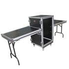 ProX T-18RSPWDST 18U, 20" Deep Shockproof Vertical Rack with Casters and Two Side Tables