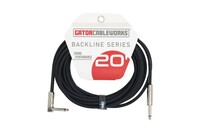 Gator GCWB-INS-20RA  CableWorks Backline Series 20' St to RA Instrument Cable 