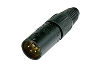 4-pin XLRM Cable Connector, Black with Gold Contacts