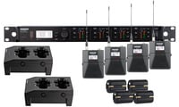 Shure ULXD14Q-G50 ULXD Quad Channel Wireless Bundle with 4 Bodypacks, 4 Batteries and 2 Chargers, in G50 Band