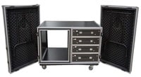 ProX XS-12U4DTW 12U Shockproof Workstation Case W-Dual Side Table and Drawers