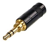 REAN NYS231LBG 3c Mini Plug, Black/Gold OD/24