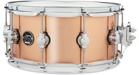 DW Performance Series 6.5x14" Polished Copper Snare Drum Performance Quarter-sized Lugs, TruePitch Tuning Tension Rods, and MAG throw-off